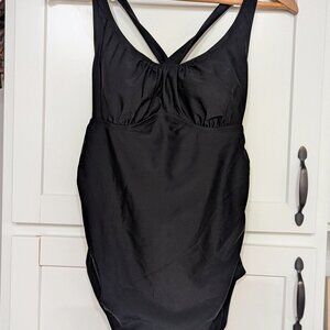 Liz Lange Maternity Criss Cross Back Swimsuit Black Size Small